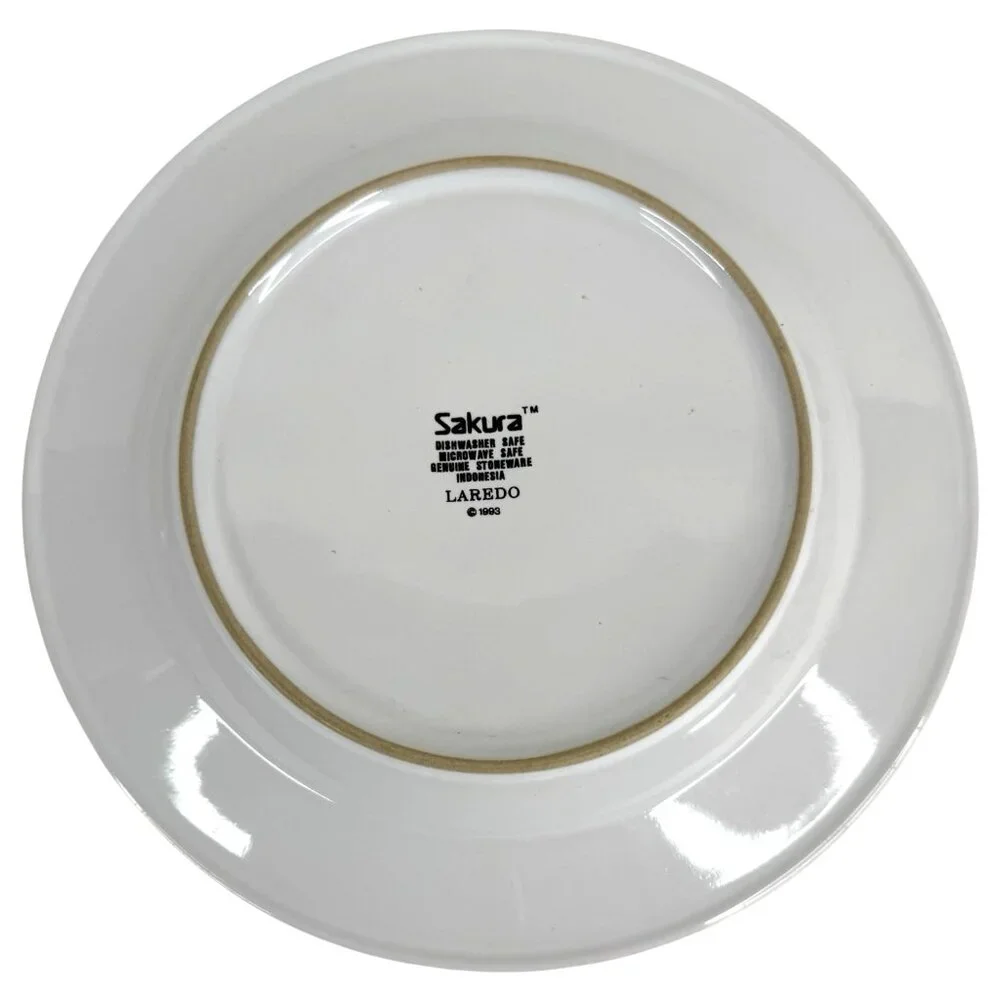1993 Sakura‎ LAREDO Plates Luncheon Salad Cowboy Boots Hat Rope 8